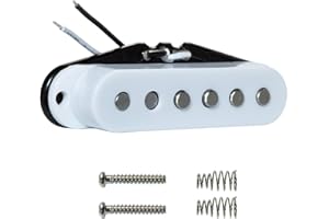 Phrilam Pro ST Staggered Vintage Alnico 5 Single Coil Neck/50mm Pickup 5.6K for Strat Style Electric Guitar,White