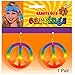 Multicolor Tie Dye Peace Plastic Earrings - 6