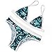 Sherry007 Womens Printed Cut Out Bikini Halter Racerback Swimsuit Beachwear,215blue,Medium