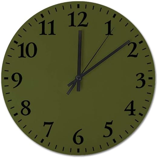 Reloj de pared DKISEE de color verde negruzco, reloj de pared con