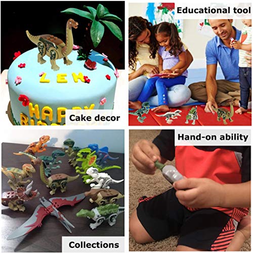 Dinosaurs Playset Building Blocks DIY Dino Action Figures,12PCS