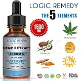 LOGIC REMEDY The 5 Elements 1500 mg Hemp Oil-Pain, Anxiety Relief, Healthy Mood, Sleep, Skincare Support (Coconut, Turmeric, Vitamin D3&K2)