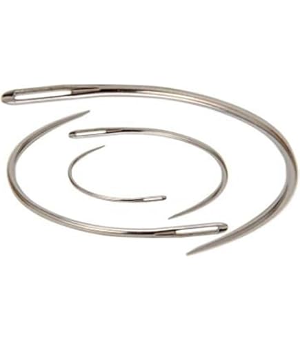 Aghi Curvi In Acciaio Inox Lineco - 3 Pezzi Per Rilegatura E Cucito Copto