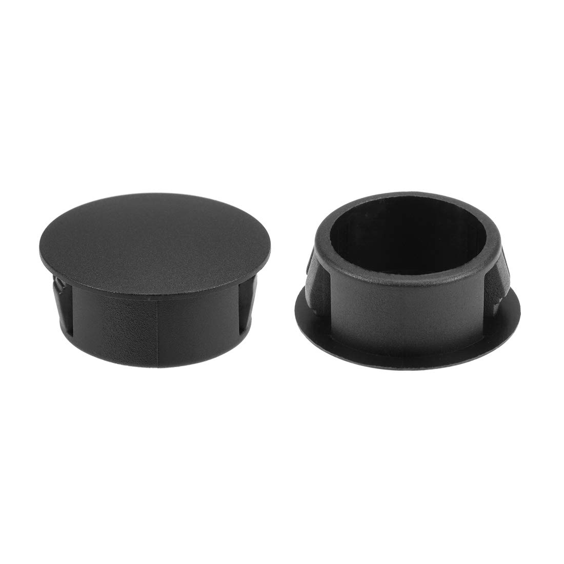 sourcing map Hole Plugs Black Plastic 22mm(7/8-inch) Snap in Locking Hole Tube(21.5-22mm) Steel Furniture Fencing Post Pipe Insert End Caps for Fitness Equipment 50 Pcs