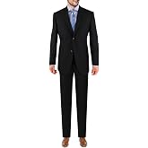 Marzzotti Eleganz Sharkskin 2 Button Men's Suit Trim Modern Fit Black