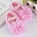 Hot Sale!Canserin Baby Girl Chiffon Flower Elastic Band Walking Shoes (12(6~12 Month), Pink)