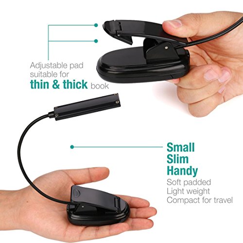 Flexible LED Light ,Vanvler [ Desk Table Lamp ] Clip-On [ USB Light Rechargeable ] Reading Study (Black) - Thumbnail 6