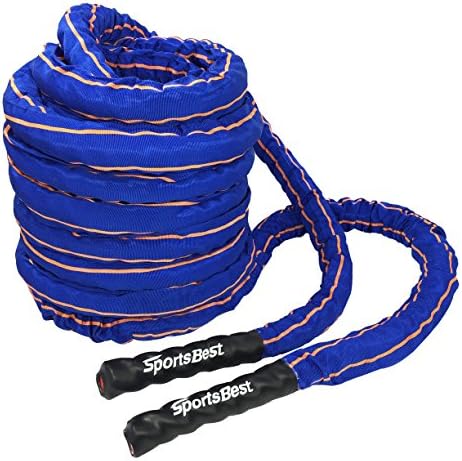 Sportsbest Training Ropes / Battle Ropes/fitness Rope W/sleeve (Blue, 50FT x 1.5")