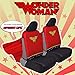 BDK Superhero Seat Covers with Detachable Cape Backing - Front Car Seat Covers & Seat Back Protector  (Wonder Woman) (WBSC-1912)