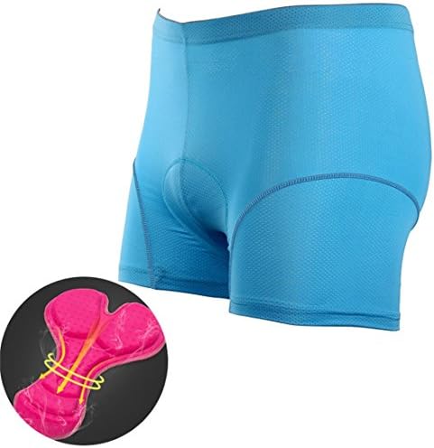 LJ Sport 3D Paded Bicycle Cycling Underwear Short Bicycle Underwear Short for Women (L, Blue)