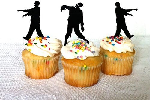 Amazon Com Set Of 12 Zombie Cupcake Toppers Halloween Cupcake