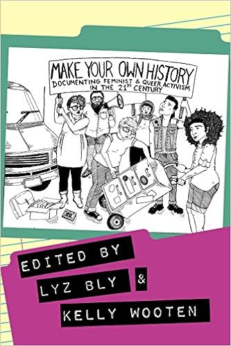 The cover of Make Your Own History. There is a drawing of several people protesting on the cover. 