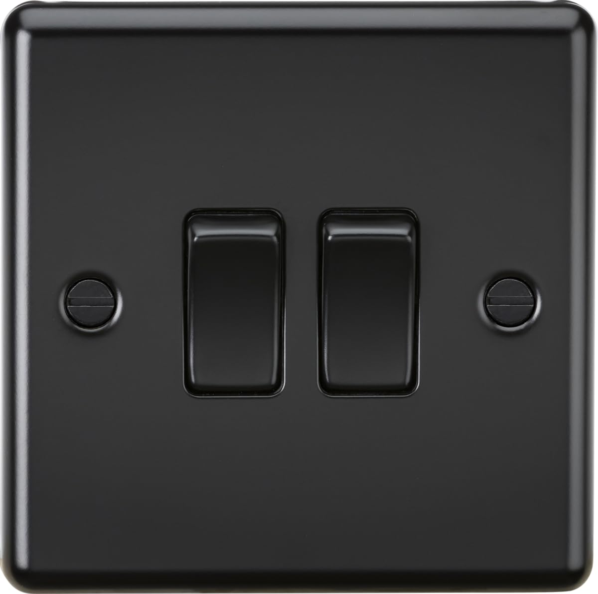 Knightsbridge 10AX 2G 2 Way Plate Switch - Matt Black