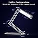 SLYPNOS Foldable LED Desk Lamp, USB Rechargeable Portable Dimmable Table Lamp, Eye-Care Aluminum Alloy Light for Reading, Studying, Working, Camping, Home Office, Silver