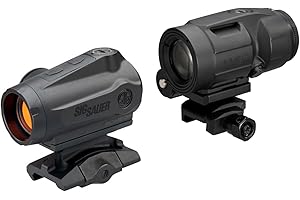 SIG SAUER ROMEO5 Gen II 1x20mm 2 MOA Red Dot Sight & 3x22mm JULIET3-Micro Magnifier Combo Kit | Durable Waterproof Adjustable Shooting Optic Package