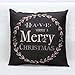 LINENLUX Christmas Characters Written in Black Linen Home Office Sofa Cushion by Pillowcase(Black,17.7x17.7In)
