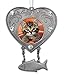 BANBERRY DESIGNS Cat Photo Memorial Ornament - Heart Shaped Photo Ornament with Hanging Fish Charm - Pet Sympathy Gift - in Memory of Cat - Pet Memorial Gift