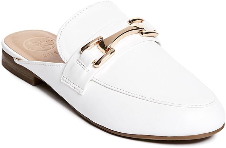 white slide loafers