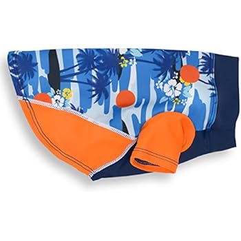PlayaPup Dog Sun Shirt (UPF 50+), Tropical Blazing Island, X-Large