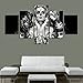 AtfArt 5 Piece Canvas painting picture sugar skull modern decor art wall art canvas print home bedroom decoration (No Frame) Unframed far249 50 inch x30 inch