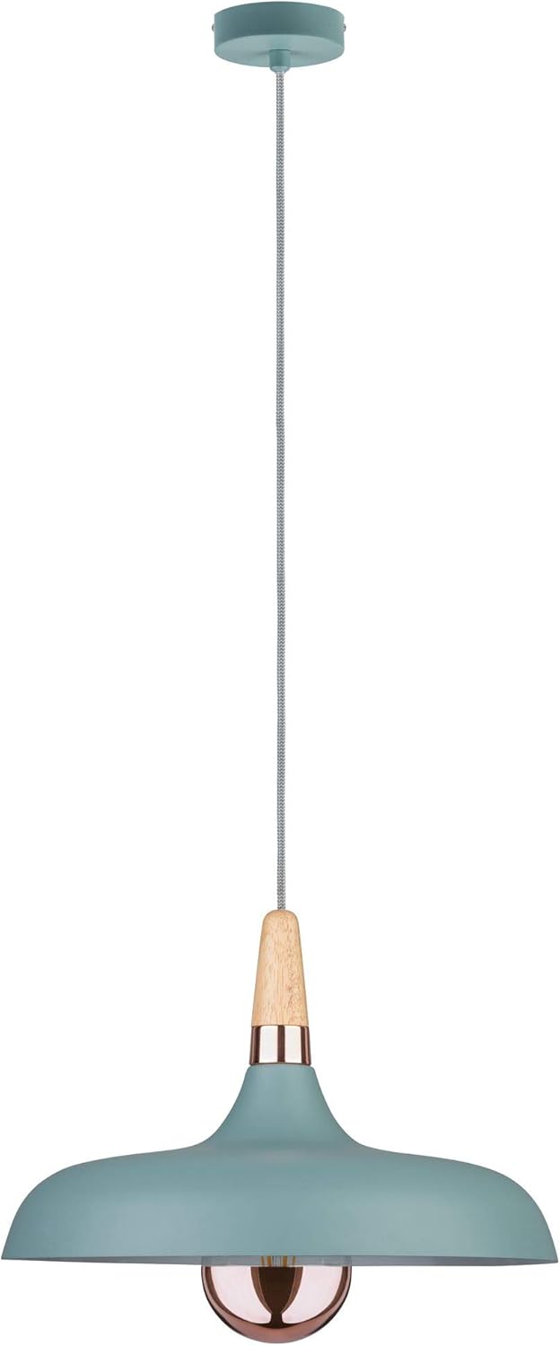 Paulmann 79655 Neordic Juna luminaire 340mm max. 1x20W Pendant E27 Ceiling Soft Green/Copper/Wood 230V Without lamp, Metal, 20 W - Image 4