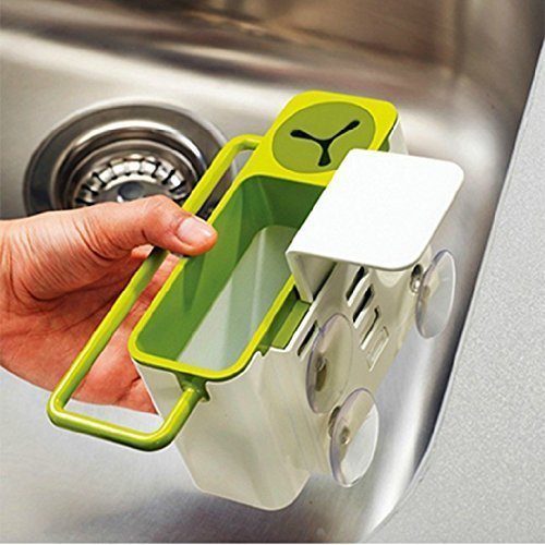 Sevia Bathroom Sink Caddy Organizer Holder Drying Rack Shelves With Suction Cup for Sponges Scrubbers Soap