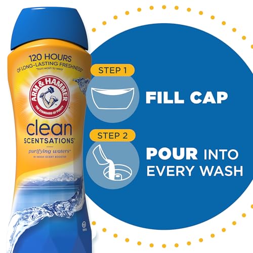 ARM & HAMMER CLEAN SCENTSATIONS IN-WASH SCENT BOOSTER, LAUNDRY SCENT BOOSTER PURIFYING WATERS SCENT, 45 OZ