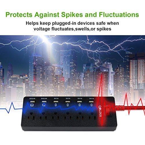 4 QOLIXM+Outlets+Charging+Protector+Extension