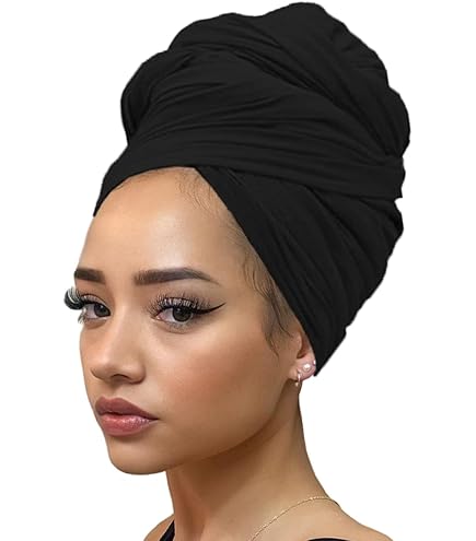 African Headwrap Women Headband Polyester Black Adjustable for Weddings Parties Amazon.com: Petaluna Nigerian Headwear for Women African  main image 3