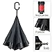 PFFY Inverted Umbrella Double Layer Reverse Folding Umbrella Windproof for Car Golf Umbrella Light Blue