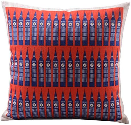 Mega TPC Cotton Linen Decorative Throw Pillow Case Cushion Cover Big Ben Prints Square 18"