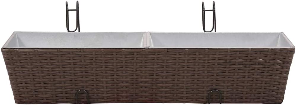vidaXL 2x Jardinera Macetero para Colgar en el Balcón 80 cm Poli ...