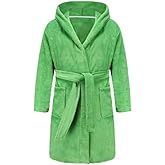 Boys Girls Bathrobe Soft Towel Hooded Robe Terry Cloth Cotton Bathrobe