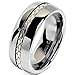 100S JEWELRY 8mm Men's Tungsten Carbide Ring Silver Rope Inlay Wedding Band Size 8-16 Comfort Fit