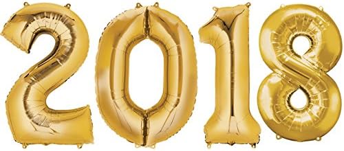 2018 Foil Balloon Numbers Kit - 34" Gold,