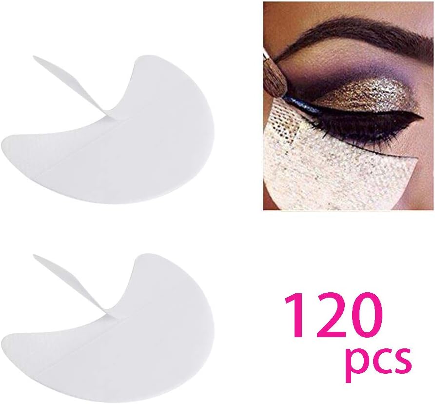 SBYURE Eyeshadow Shields 120 Pieces, Professional Lint Free Under Eye Eyeshadow Pad Patches for Eyelash Extensions/Perming/Tinting and Lip Makeup