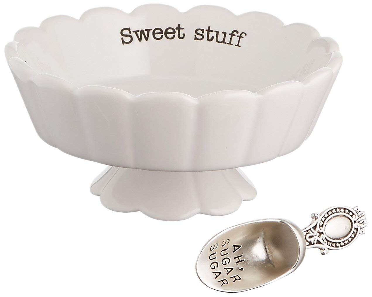 Photo 1 of Mud Pie 4881012S Candy Dish "Sweet Stuff" with Scoop, White