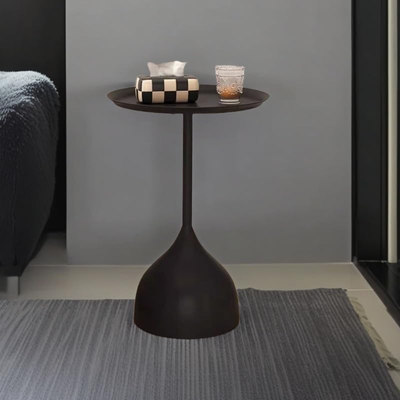 Sofa Side Table Small Coffee Table Anti-Rust Waterproof, Home Side Tables for Small Spaces，End Tables for Living Room Bedroom Balcony Office (BLACK)