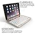 iPad mini 4 Wireless Keyboard Case with Colorful Backlit 135 Degree Adjustable Angles Addprime Gold Aluminum Alloy Shell and Back Plate Chocolate ABS Button Bluetooth 3.0 Keyboard for iPad A1538/A1550
