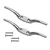 Huouo 2 PCS Flagpole Cleat Hook 6 Inch Silver Cast