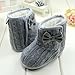 Usstore 1Pair Infant Baby Toddler Bowknot Winter Warm Boots Walker Shoes (0- 6months, Gray)