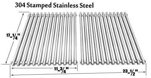 Compatible 7527, 9869, 7526, 7525 Stainless Steel Replacement Cooking Grill ROD Grid Grate for Weber 7527, Lowes Model Grills Set of 2