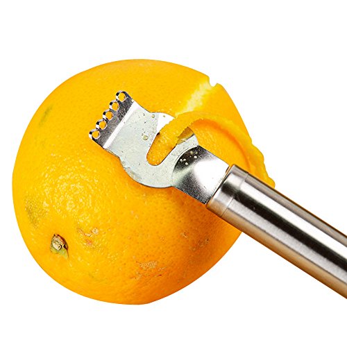 C-Pioneer Stainless Steel Lemon Orange Zester Citrus Grater Grips Lime Zest Peeling Tool