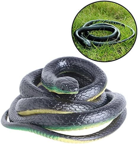 yournameI 130cm Rubber Fake Snake Toy, Halloween Garden Props Prank Toy