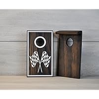 Coin toss Game,Mini Corn Hole, Sports Gift, Tabletop Game, Racing Gift, Nascar Gift, Tailgating, Dirt Track Racing, Wedding Game, Home Bar, Coin Game,Checkered Flags,Bar Game