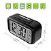 Helect H1040 Alarm Clock, Electronic Digital Morning Clock with Large LCD, Backlight, Calendar and Temperature, Black