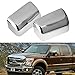 Super Duty Top Half Triple Chrome Plated Mirror Cover Cap for 2008-2016 Ford F250 F350 F450 (2Pcs)