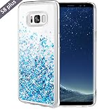 Galaxy S8 Plus Case, Caka Galaxy S8 Plus Glitter Case Luxury Fashion Bling Flowing Liquid Floating Sparkle Glitter Hard Case for Samsung Galaxy S8 Plus - (Blue)