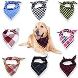 Dog Bandana, VIPITH Cotton Triangle Bibs Scarf Washable Printing Dog Scarf for Pets, Dogs and Cats 8 Styles 3 Thicknesses (Pack of 8)