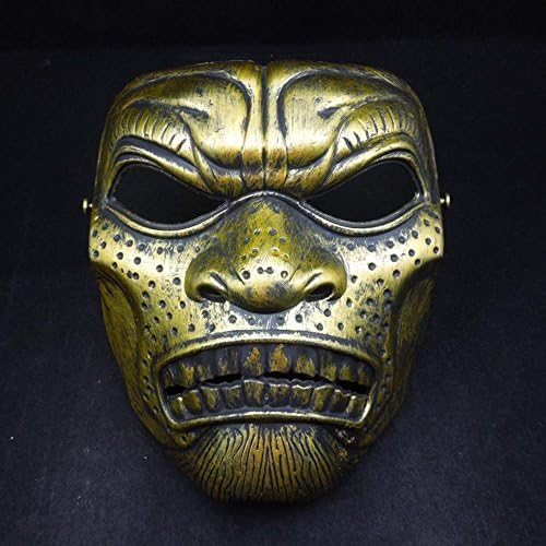 MASK PARTY - Halloween Killer Clown Horror Party Deluxe Costume Prop Masquerade Prom Carnival Mask (Sparta Gold)